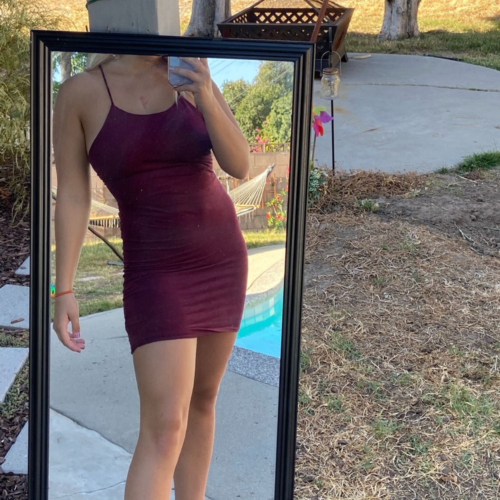 Red velvet dress Black bead❤️